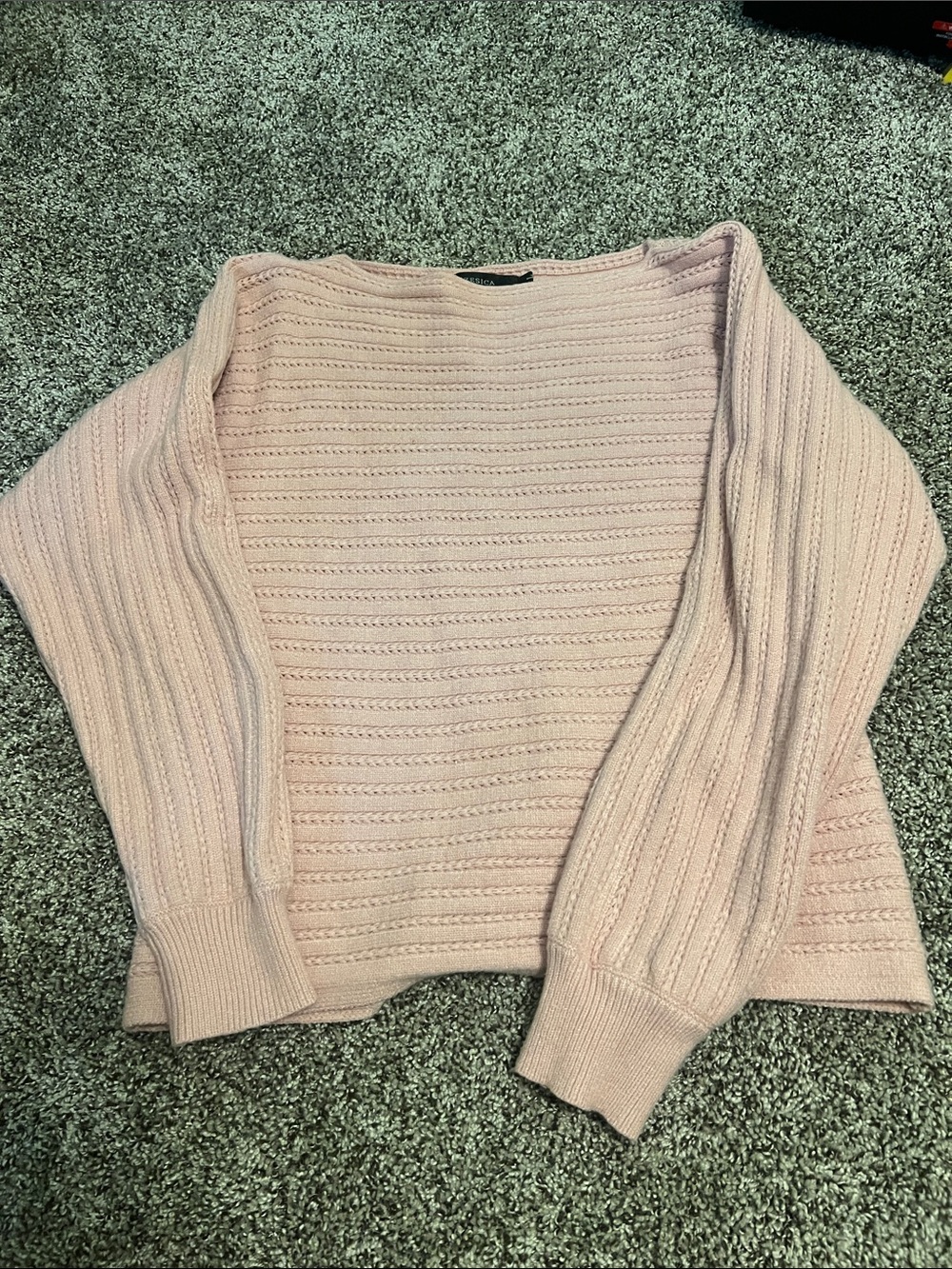 Women’s Open-Knit Crewneck Sweater - Blush Pink